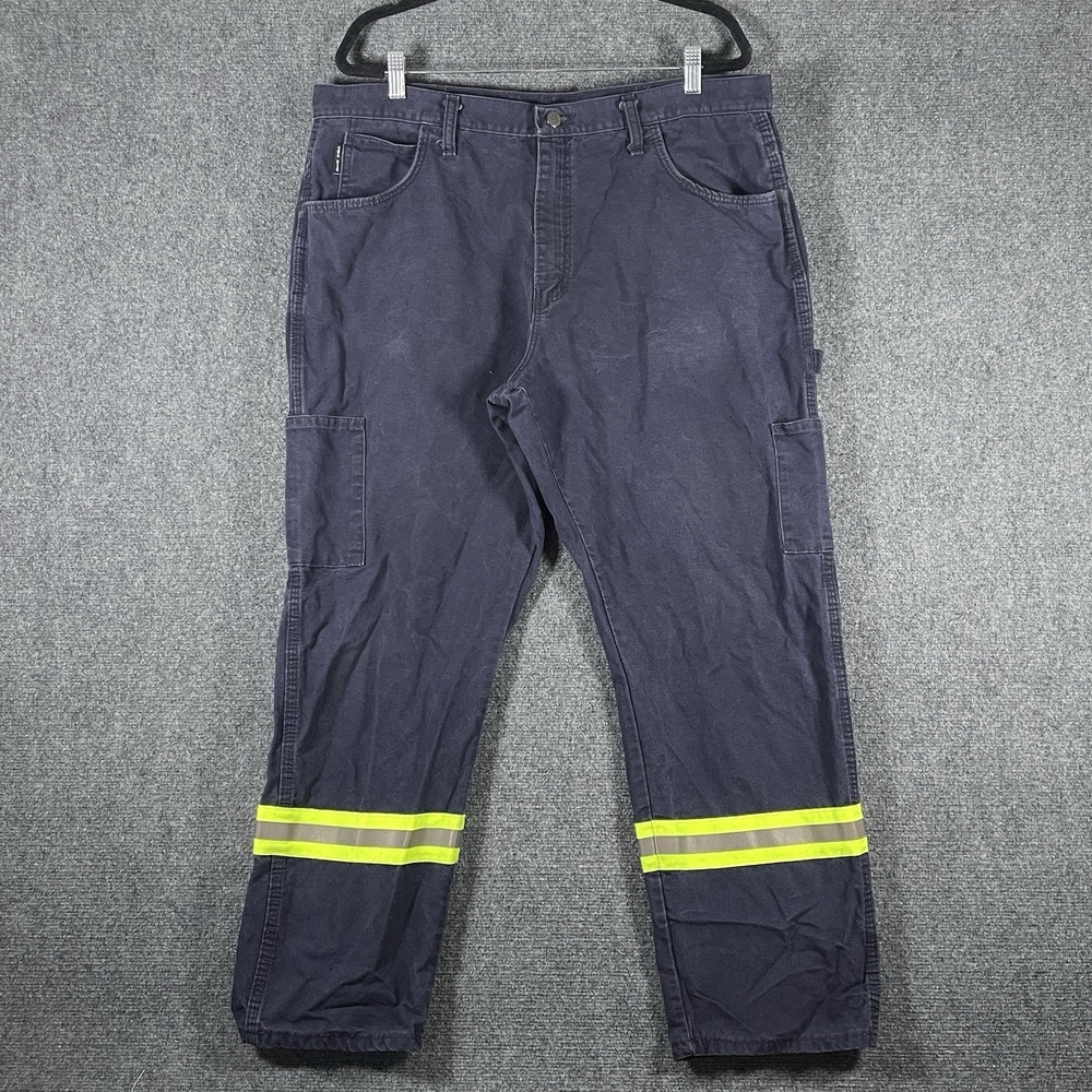 Bulwark FR Flame Resistant Work Pants NFPA 2112 CAT2 Canvas Navy Blue Mens 40x30